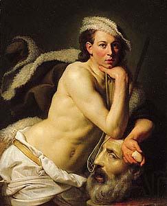 Johann Zoffany Self portrait as David with the head of Goliath, Spain oil painting art